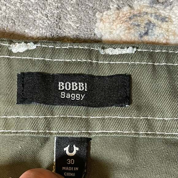 True Religion Bobbi Baggy Cargo Pants Womens 30 Kalamata Green Joggers - Picture 3 of 6